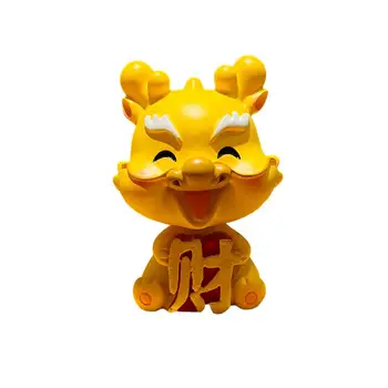 Детска играчка-дракон Модел 2024, Статуетка на Щастлив Дракон, Очарователна статуетка на китайския Зодиак за декорация за арматурното табло на автомобила, украса на работния плот Ръчно изработени