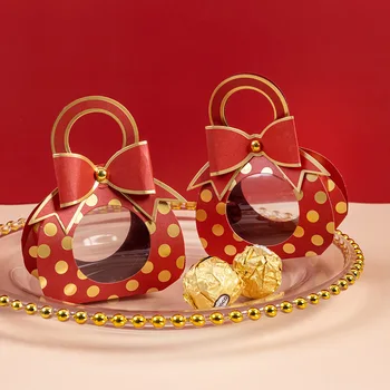 10 Бр. Творчески кръгли кутии от шоколадови бонбони в стил Ins за сватба, рожден ден, подарък за опаковане