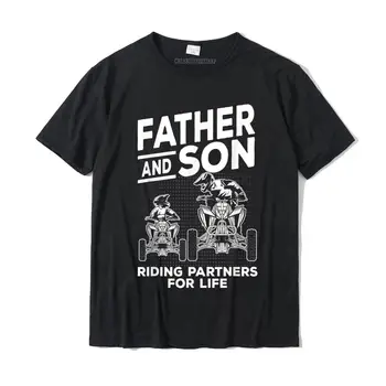 Четириядрен под наем, баща и син, партньори по езда за цял живот, подарък тениска на квадроцикле, обикновени тениски за мъже, памучни блузи, тениски по поръчка, Фантастика
