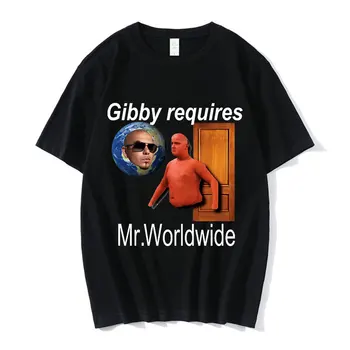 Тениска Gibby Requires Mr. Worldwide, Мъжки Летни блузи, Графични Тениски, Модна Тениска Унисекс, Harajuku, Тениски Оверсайз, Мъжки блузи