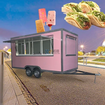 OEM Coffee Truck Павилион Trailer Snack BBQ Количка за хот-дог и сладолед Концессионный трейлър за вендинга на храните Food Камион с кухненски бокс