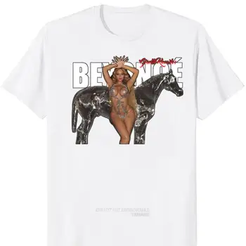 Тениска поп-певица Бионсе ноулс на Renaissance с нов албум за феновете, модни блузи Унисекс с къс ръкав, ежедневни градинска облекло