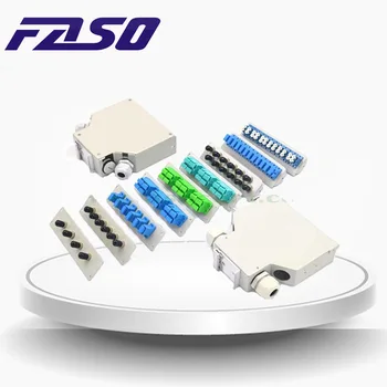 FASO 2 елемента за Монтиране на DIN-шина Оптичен връзка SC/FC/ST 12-жильная Клеммная кутия с адаптери