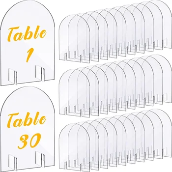 5/10 комплекти Прозрачни акрилни празни седалки, Засводени стая за партита, регистрационен номер на масата, сватбени аксесоари