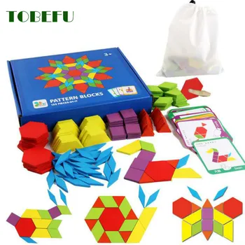 TOBEFU 155 бр., дървена дъска за пъзела, цветни детски образователни играчки Монтесори за деца, уроци Забавни подаръци