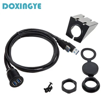 DOXINGYE 1 М/2 М Автомобилна таблото вълни с двоен USB 3.0, Водоустойчив удлинительный кабел, адаптер M / F за автомобили, мотоциклети, лодки