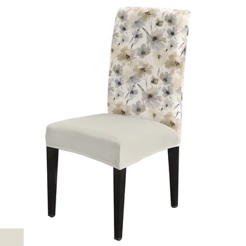 Растягивающийся калъф за стол с акварельными ботанически цветя, калъфи за кухненски места за хранене столове, покривала за обслужване на хотелски еластични седалки