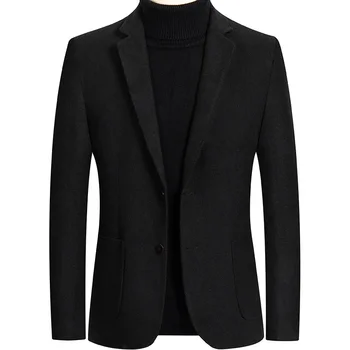 2023 Есенно-зимния Вълнен Мъжки костюм, Мъжки яке Вълна Малък Черен костюм Случайни Мъжки единния костюм Мъжки