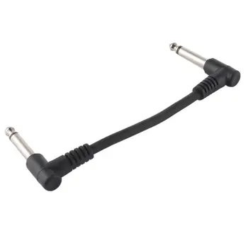 Аудио жак, щурцове, кабел за свързване под прав ъгъл 15 см, обикновен 2 щепсела на кабела за педала ефекти, кабела за педала на китарата
