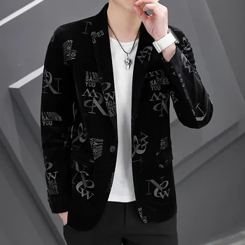 Висококачествен сако, мъжки младежки корейски проблем, е тенденцията, Елегантна мода, просто бизнес парти, ежедневното джентълмен палто