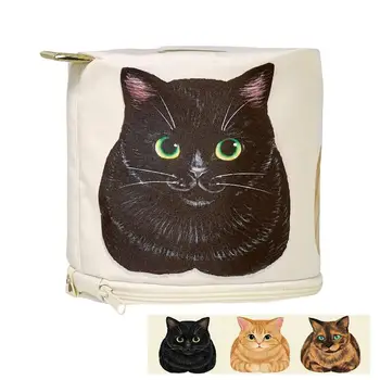 Калъф за кутията с кърпички за котки, Чанта за съхранение на кутии с дозатор хартиени кърпички за котки, Декоративни притежателя кутии за салфетки за лице, за дома, офиса, ресторанта.